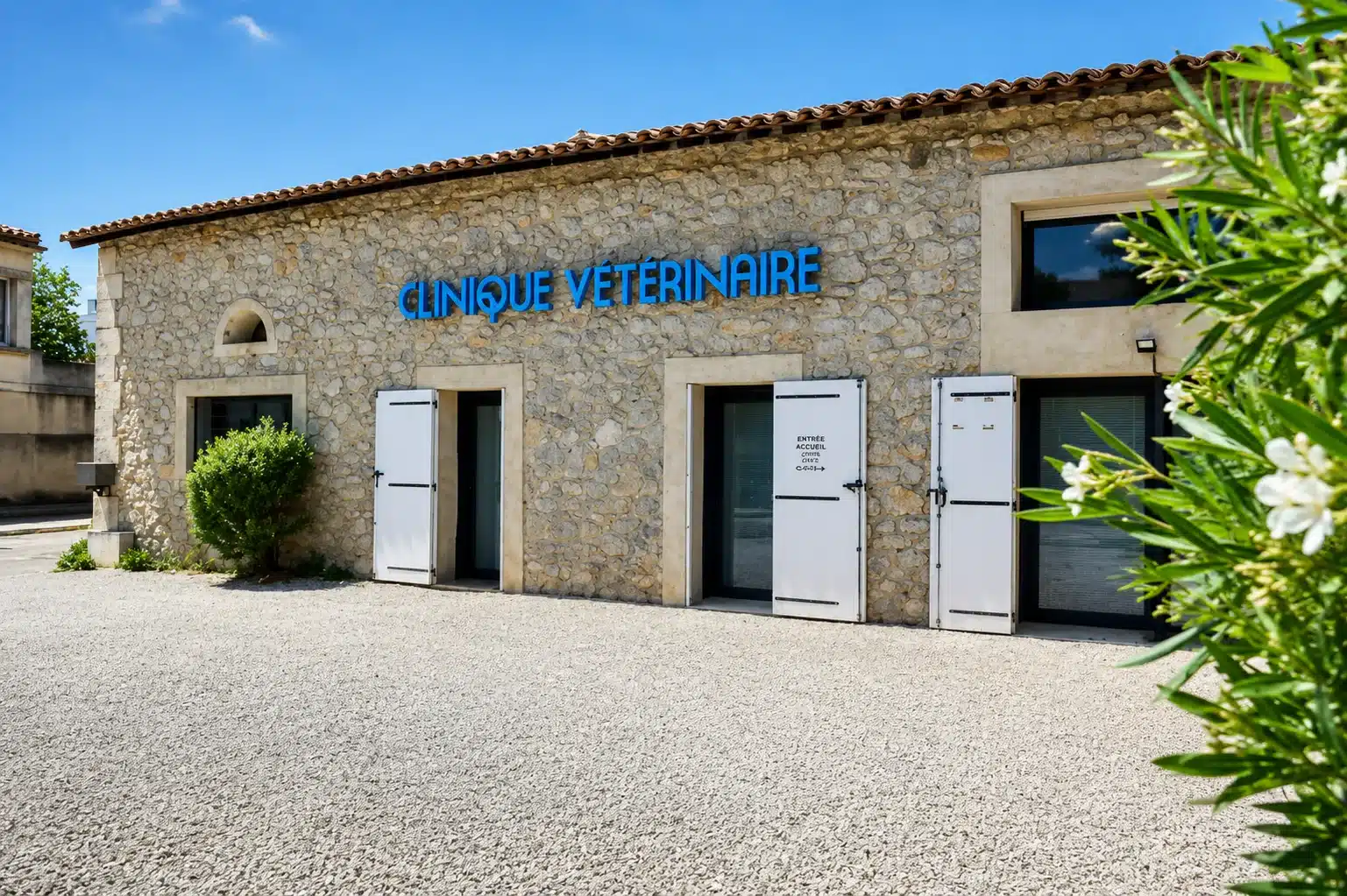 Façade de la Clinique Vétérinaire de Maguelone, avenue de Palavas